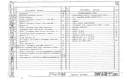 Состав альбома. Типовой проект 4-07-650Альбом 1 Рабочие чертежи