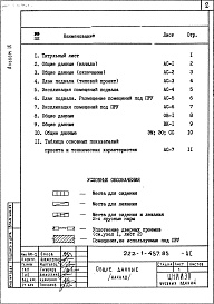 Состав альбома. Типовой проект 222-1-457.85Альбом 9 Проектная документация по переводу хозяйственно-бытовых помещений в подвале для использования под ПРУ (П-4-1800).