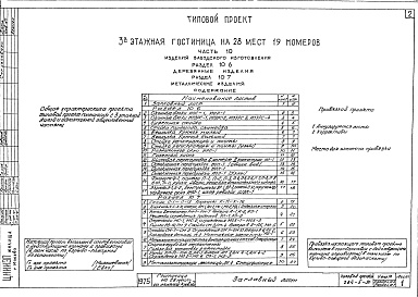Состав альбома. Типовой проект 284-5-30Альбом 10 Изделия заводского изготовления.Раздел 10.6 Деревянные изделия. Раздел 10.7 Металлические изделия.