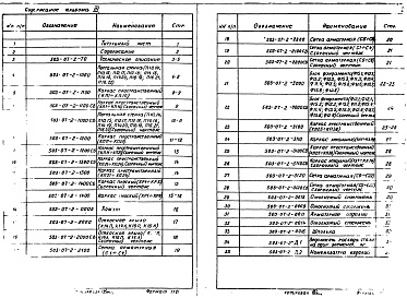Состав альбома. Типовой проект 503-07-2Альбом 3 Чертежи изделий
