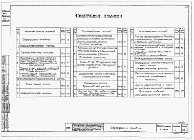 Состав альбома. Типовой проект 902-1-43Альбом 1 Технологическая, строительная и электротехническая части