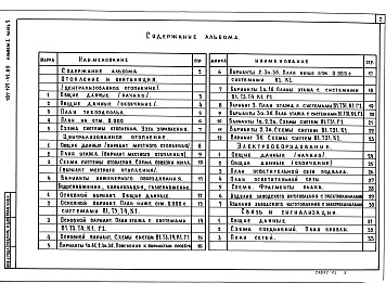 Состав альбома. Типовой проект 181-192-42.89Альбом 1 Часть 2 Санитарно-технические и электротехнические чертежи.