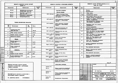 Состав альбома. Типовой проект 67-08/78.2Альбом 0-1 Вариант с устройством кладовых-боксов в подвале. Архитектурно-строительные чертежи ниже отм. 0.000. Отопление и вентиляция ниже отм.0.000. Водопровод и канализация. Электрооборудование