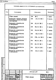 Состав альбома. Типовой проект 144-021.13.87Альбом 4 ВМ 1 Ведомость потребности в материалах 