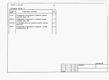 Состав альбома. Типовой проект 814-2-023.88Альбом 2 Спецификации оборудования