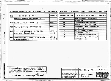 Состав альбома. Типовой проект 231-2-25-61Альбом 4 Задание заводу-изготовителю