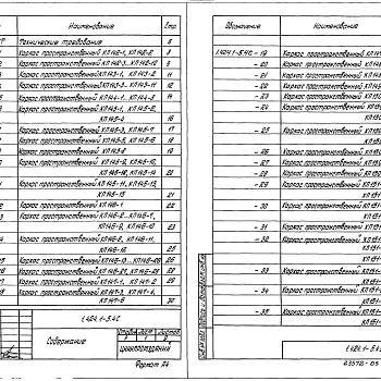 Состав фльбома. Серия 1.424.1-5 КолонныВыпуск 4с Части 1, 2. Арматурные изделия колонн для зданий высотой 12,0; 13,2 и 14,4 м с расчетной сейсмичностью 7, 8, 9 баллов. Рабочие чертежи