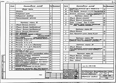 Состав альбома. Типовой проект 144-24-295.13.88Альбом 1 Архитектурно-строительные, санитарно-технические и электрические чертежи