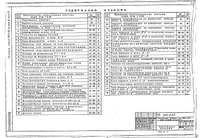 Состав альбома. Типовой проект 244-2-20Альбом 2 Часть 2 Архитектурно-строительные чертежи и чертежи инженерного оборудования ниже отметки 0.00 (вариант с подвалом)