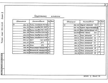 Состав альбома. Типовой проект 902-3-39.85Альбом 3 Строительные решения. Изделия (из т.п. 902-3-38.85)     