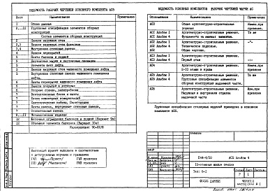 Состав альбома. Типовой проект П44-4/10АС 5 Архитектурно-строительные решения. Групповая спецификация элементов сборных конструкций надземной части  Альбом 4