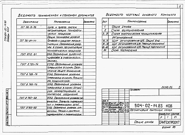 Состав альбома. Типовой проект 904-02-14.85Альбом 24 Приточная вентиляционная камера рециркуляционная с воздухонагревателем, двумя клапанами рециркуляционного воздуха и секцией орошения, переключаемая на режим дежурного отопления. Электрическая система регулирования