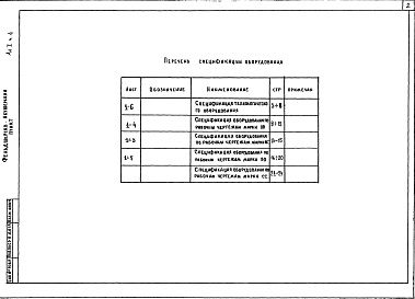 Состав альбома. Типовой проект 251-2-33.89Альбом 1 Часть 4 Спецификация оборудования