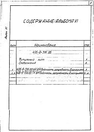 Состав альбома. Типовой проект 406-9-336.88Альбом 6 Ведомости потребности в материалах.