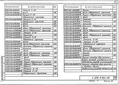 Состав альбома. Серия 1.272.5-8 ВстроенноеВыпуск 2 Барьеры-стойки встроенные. Часть 2 Рабочие чертежи 
