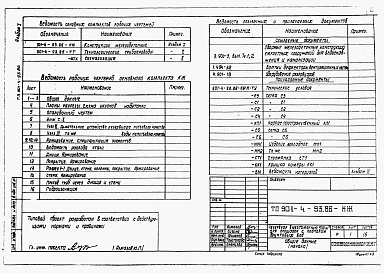Состав альбома. Типовой проект 901-4-93.86Альбом 1 Конструктивные решения.     