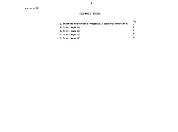 Состав альбома. Типовой проект 294-3-37.85Альбом 4 Ведомости потребности в материалах