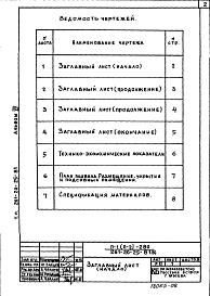 Состав альбома. Типовой проект 261-20-25-81.86Альбом 7 Хозяйственно-бытовые помещения подвала административного здания тип 2, приспосабливаемые под ПРУ