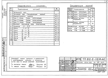 Состав альбома. Типовой проект 212-2-112мАльбом 8 Вариант с перегородками из сухой гипсовой штукатурки повышенного качества
