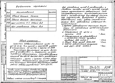 Состав альбома. Типовой проект 294-2-71Альбом 6  Автоматизация сантехустройств. Задание заводу на изготовление щитов    