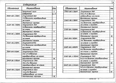 Состав альбома. Серия 5.407-84 УстановкаВыпуск 1 Монтажные чертежи
