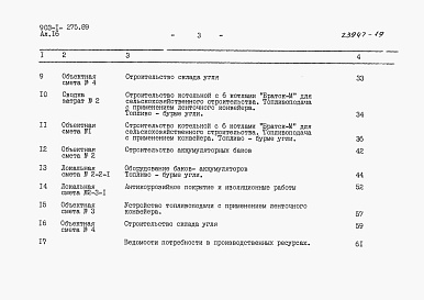 Состав альбома. Типовой проект 903-1-275.89Альбом 16  Сметы. Сводки затрат. Объектные сметы 
