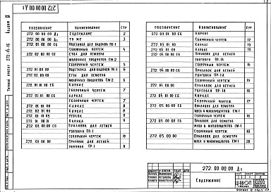 Состав альбома. Типовой проект 272-14-16Альбом 9 Нестандартизированное оборудование, инвентарь.