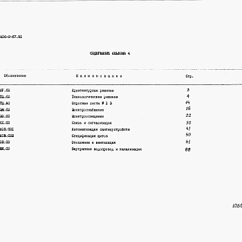 Состав фльбома. Типовой проект 816-9-67.91Альбом 4 Спецификации оборудования