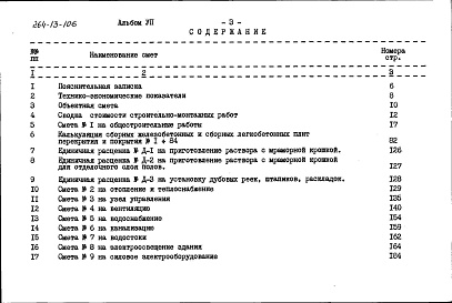 Состав альбома. Типовой проект 264-13-106Альбом 7 Сметы