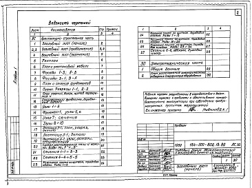 Состав альбома. Типовой проект 184-000-802.13.89Альбом 1  Архитектурно-строительные решения, электроосвещение    