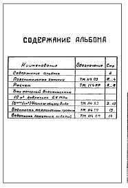 Состав альбома. Типовой проект 902-2-422.86Альбом 5 Бак напорный вместимостью 10 куб. м давлением 0,6 мПа (6 кгс/кв.см)    