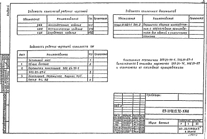 Состав альбома. Типовой проект 89-0140.13.92Альбом 6 Железобетонные изделия. Металлические изделия. Деревянные изделия