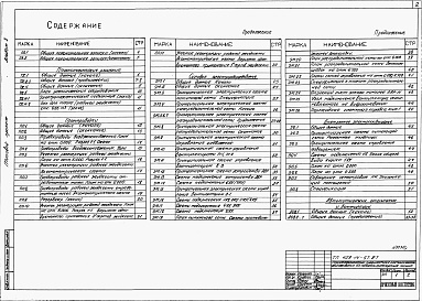 Состав альбома. Типовой проект 409-14-57.87Альбом 1  Общая пояснительная записка, технология производства, силовое и осветительное электрооборудование, автоматика,  пожарная сигнализация, связь и сигнализация. Основные положения по производству строительных и монтажных работ     