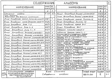 Состав альбома. Типовой проект 902-2-260Альбом 3 Блок емкостей. Строительная часть. Монолитные железобетонные конструкции   