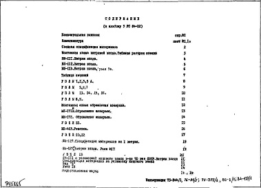 Состав альбома. Шифр 3РС 84-02Альбом 1 Рабочие чертежи 