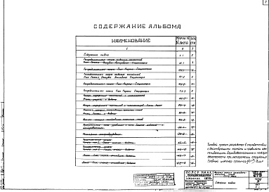 Состав альбома. Типовой проект 902-2-207Альбом 12 Насосная станция хозяйственно-фекальных стоков, камеры