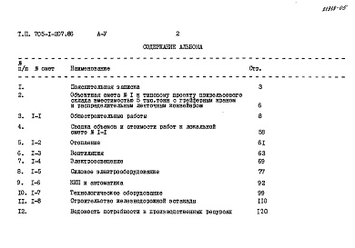 Состав альбома. Типовой проект 705-1-207.86Альбом 5 Сметы