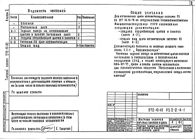 Состав альбома. Типовой проект 272-13-82Альбом 5 Задание заводу-изготовителю