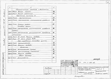 Состав альбома. Типовой проект 411-1-156.89Альбом 2    Пояснительная записка. Технология производства. Архитектурные решения. Конструкции железобетонные. Отопление и вентиляция. Внутренние водопровод и канализация. Силовое электрооборудование. Электрическое освещение. Связь и сигнализация. Автомат