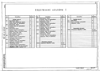 Состав альбома. Типовой проект 416-6-023.87Альбом 1 Пожарное депо на 2 автомобиля. Пояснительная записка (с заданиями на разработку общестроительных решений). Технологические решения. Спецификация оборудования и мебели
