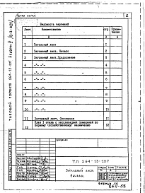 Состав альбома. Типовой проект 264-13-107Альбом 5 Проектная документация на перевод помещений 1 этажа для использования под ПРУ