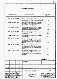 Состав альбома. Типовой проект 708-47.89Альбом 9 Ведомости потребности в материалах.      