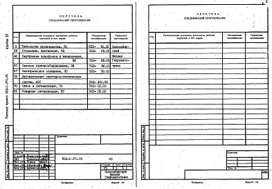 Состав альбома. Типовой проект 503-1-37с.85Альбом 4 Спецификации оборудования    