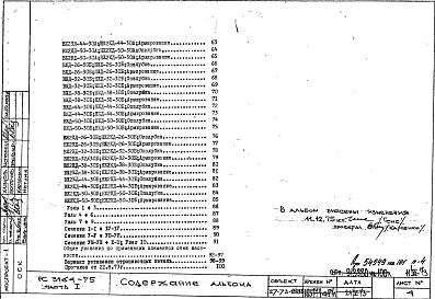 Состав альбома. Шифр РС3164-75 СтеныАльбом 1 Опалубка. Армирование Часть 1