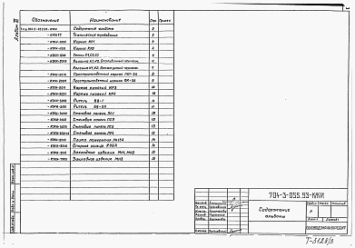 Состав альбома. Типовой проект 704-3-056.93Альбом 3 Примененный из ТП 704-3-055.93 Строительные изделия 