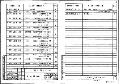 Состав альбома. Серия 1.020-1/83 КонструкцииВыпуск 2-6 Колонны сечением 400х400 мм для зданий с высотой этажа 3,3 м. Пространственные каркасы