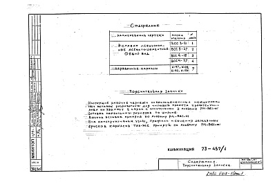 Состав альбома. Шифр РМ-861-01 ВставкиАльбом 2 Рабочие чертежи Дополнение №1