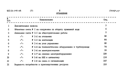 Состав альбома. Типовой проект 901-3-249.88Альбом 7 Сметы     