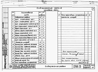 Состав альбома. Типовой проект 221-1-407.83Раздел 10.6-1  Деревянные изделия