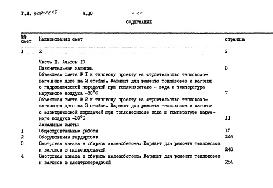 Состав альбома. Типовой проект 509-28.87Альбом 10 Сметы Части 1, 2 и 3